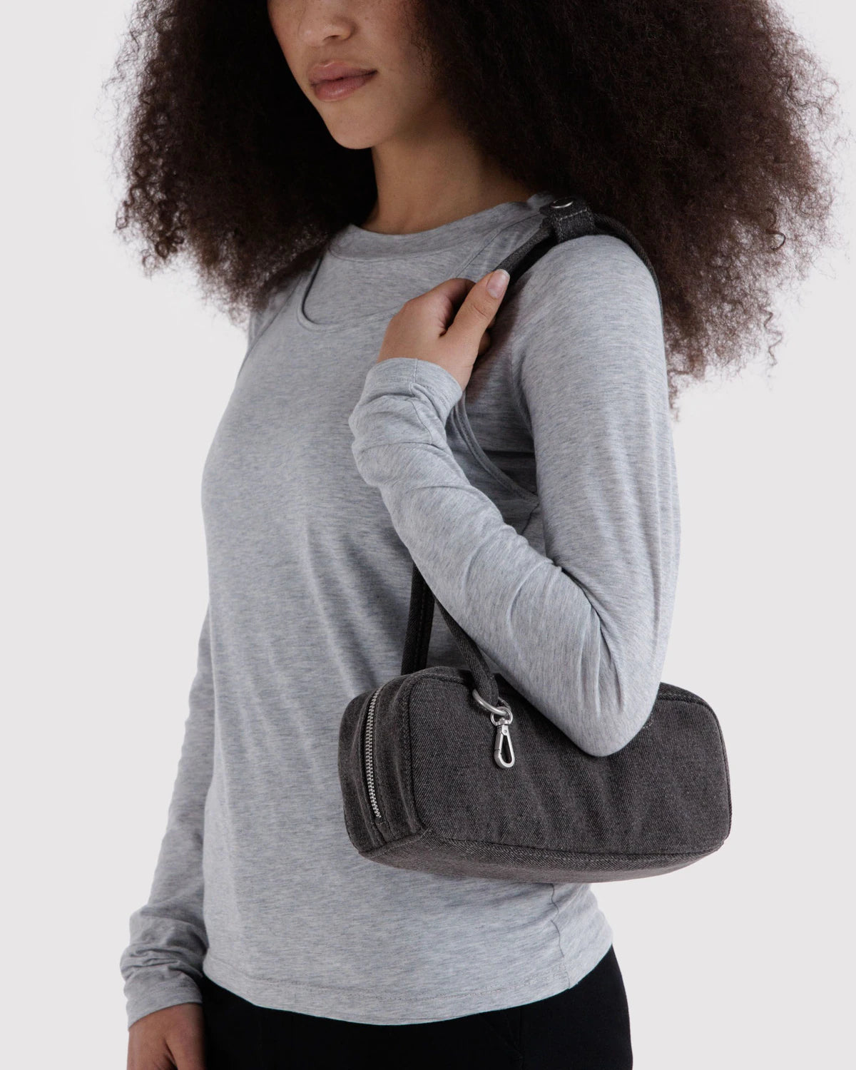 Baggu - Small Denim Bowler Bag | Washed Black Denim – Revival