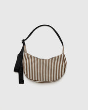 Baggu - Small Nylon Crescent Bag | Brown Stripe