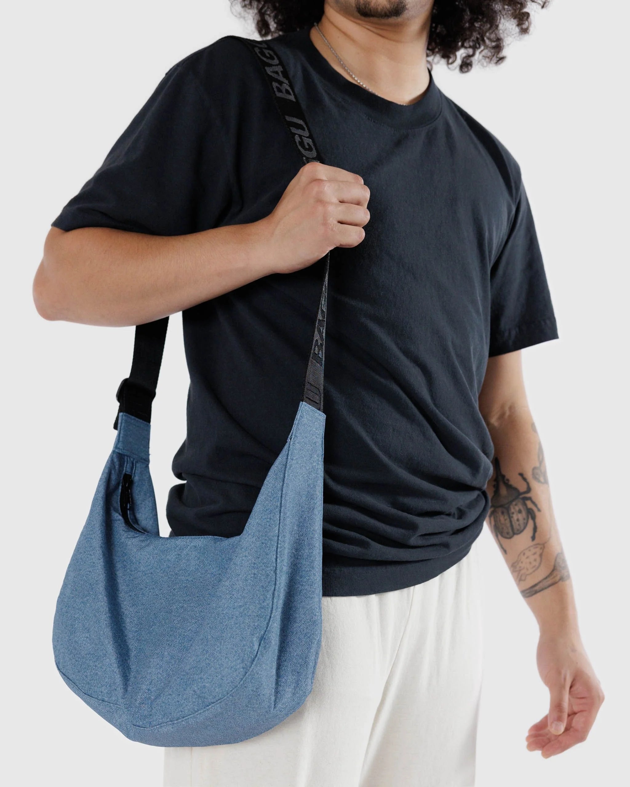 Baggu - Medium Nylon Crescent Bag | Digital Denim