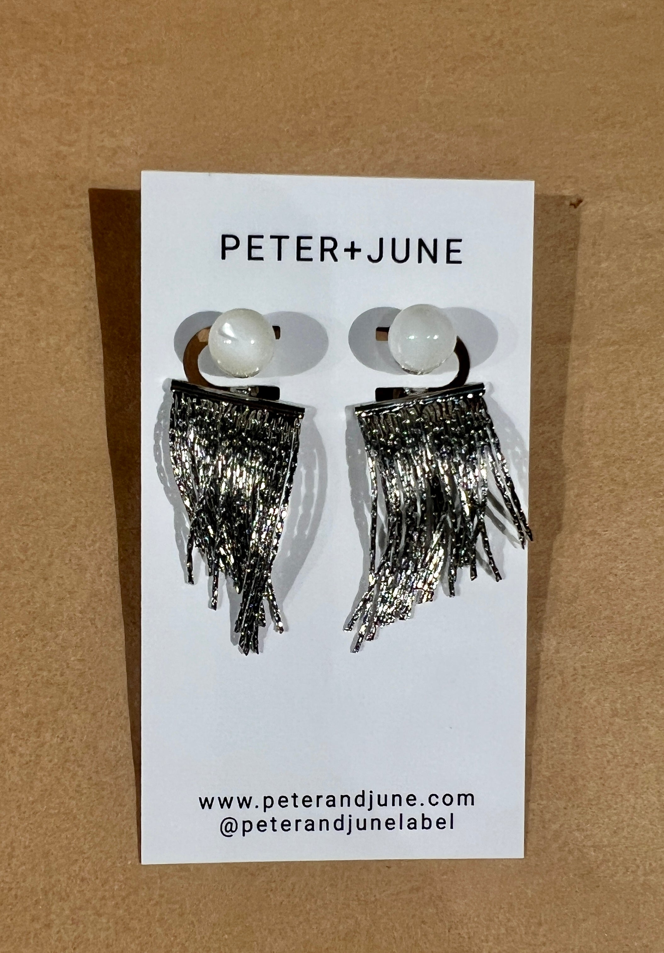 Peter and June - Rubell Layered Earring | Silver Pearl