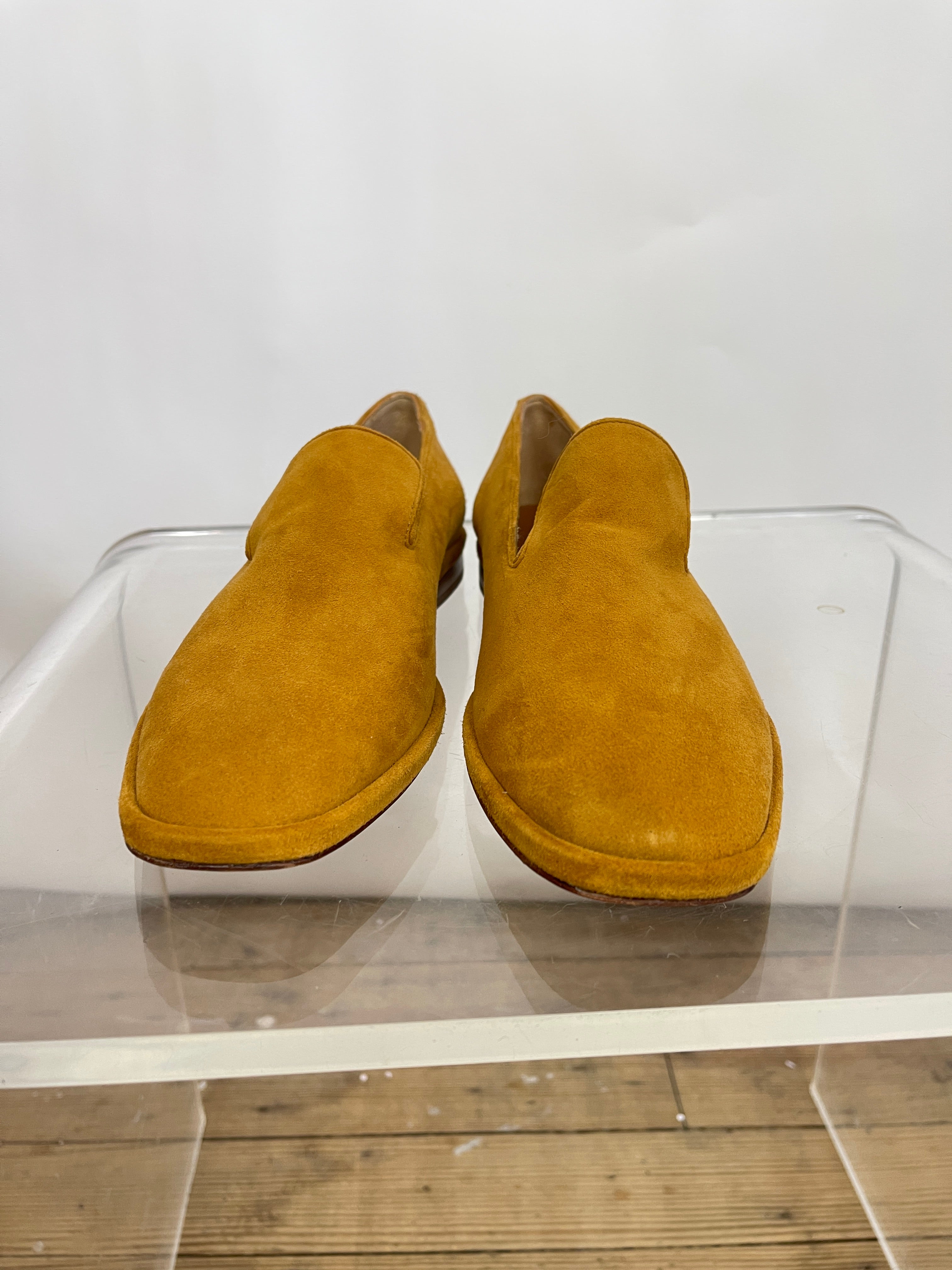 Clergerie Mustard Suede "Olympia" Loafer (39.5)