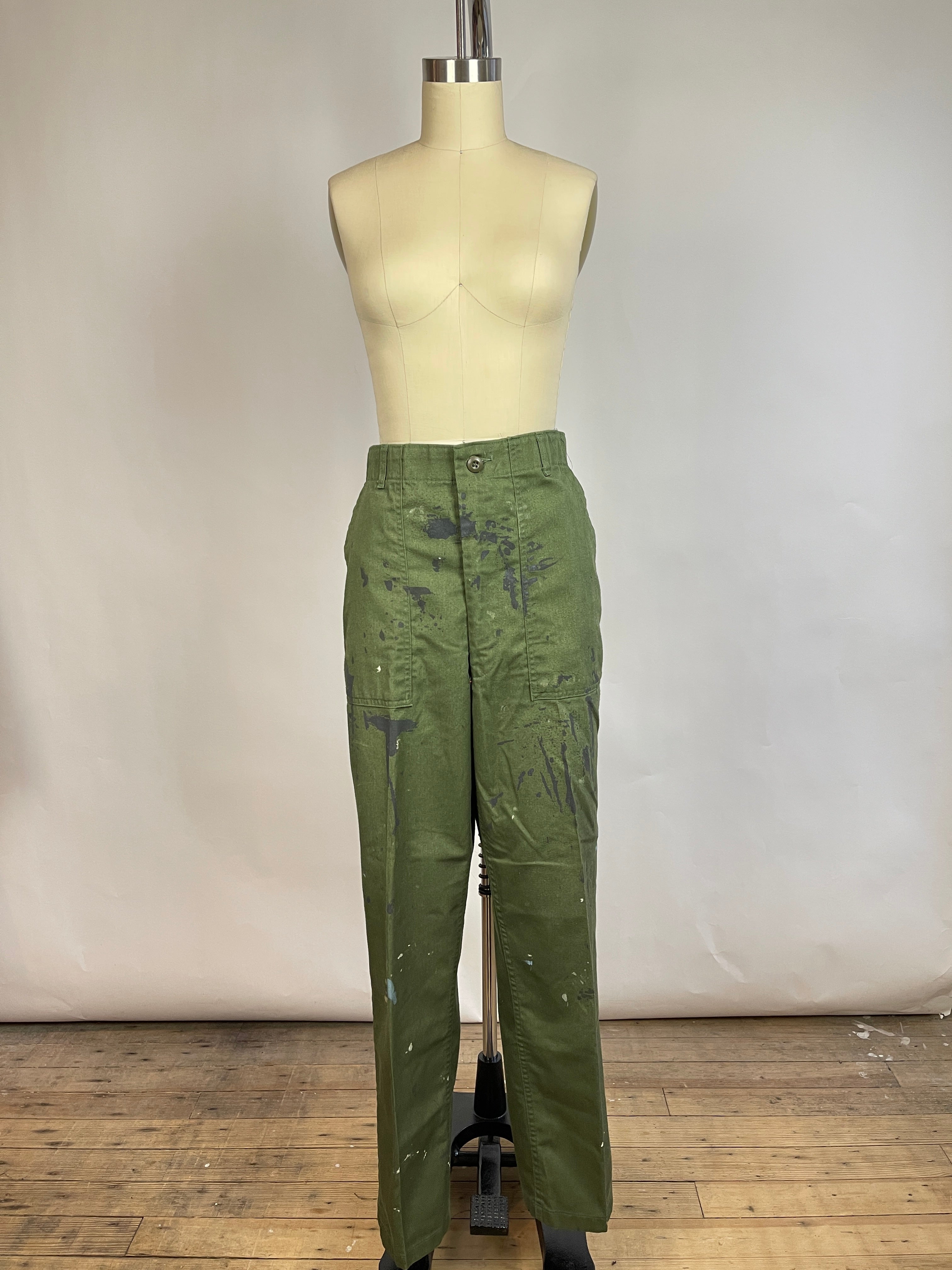 Vintage Paint Splattered Military Pants (M/L)