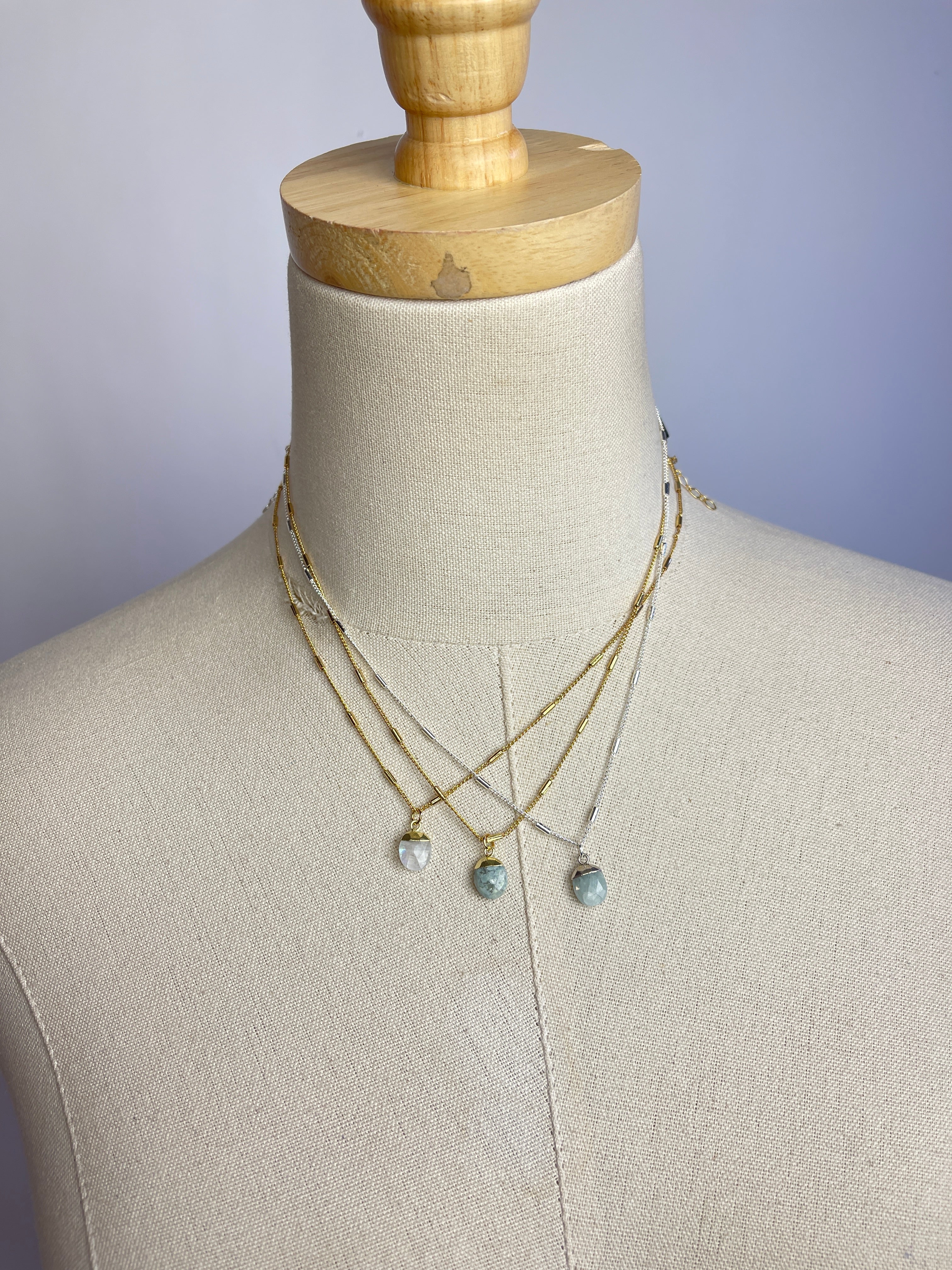 {made} community - Mini Gem Necklace | Gold & Silver
