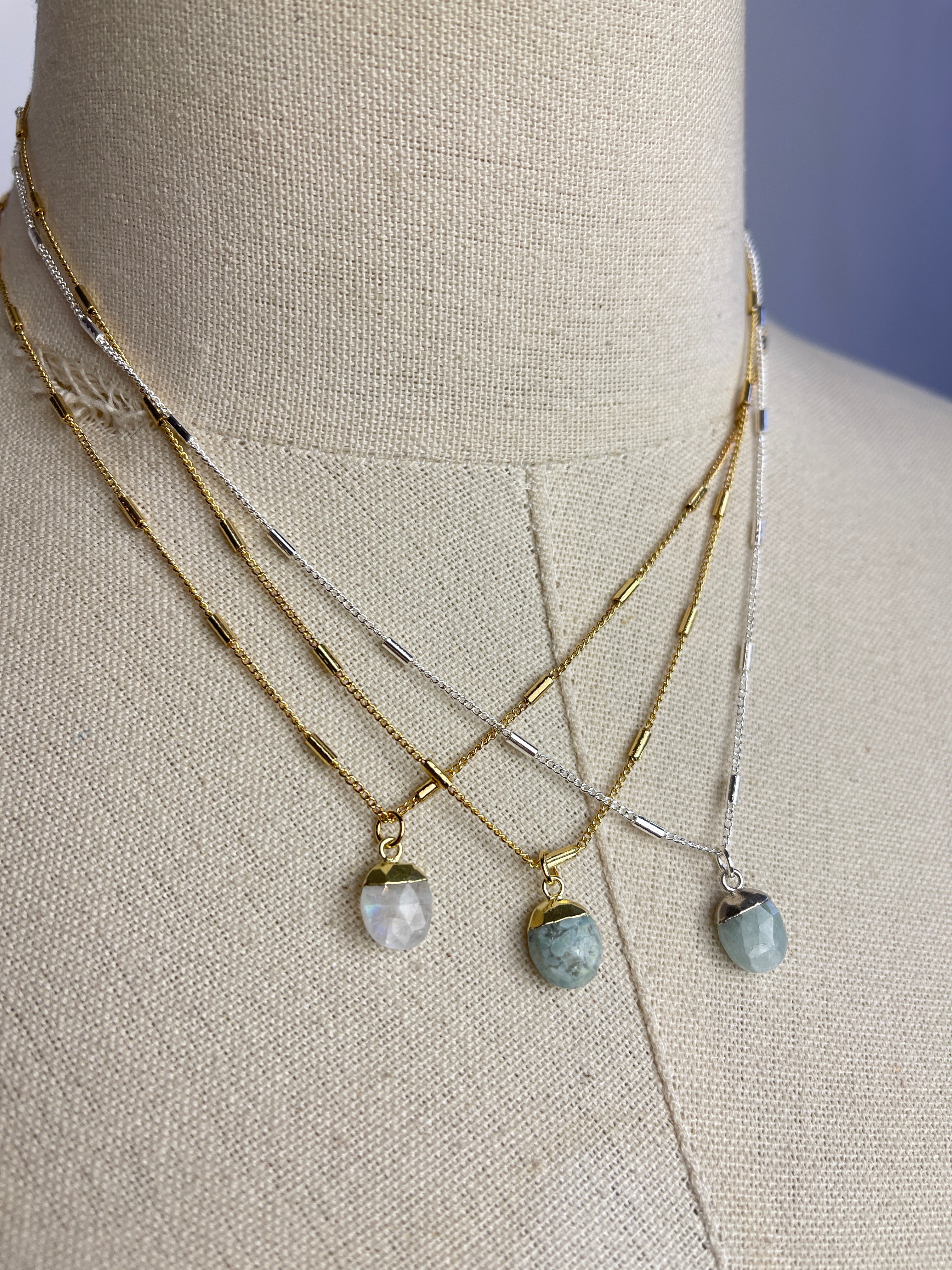 {made} community - Mini Gem Necklace | Gold & Silver