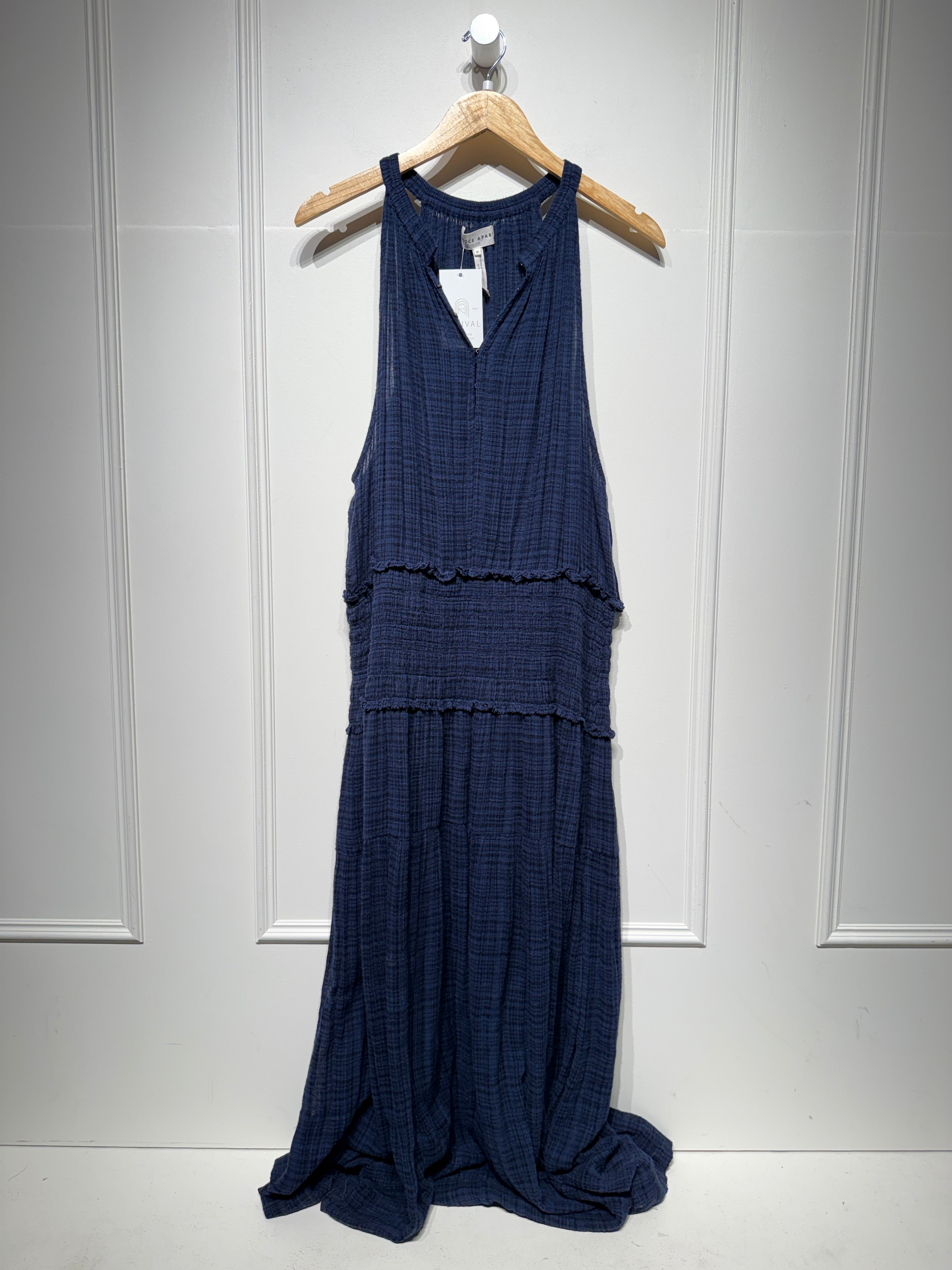 Apiece Apart Blue Drop Waist Dress (2X)