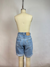 Vintage Orange Tab Levi's Rolled Denim Shorts (M/L)