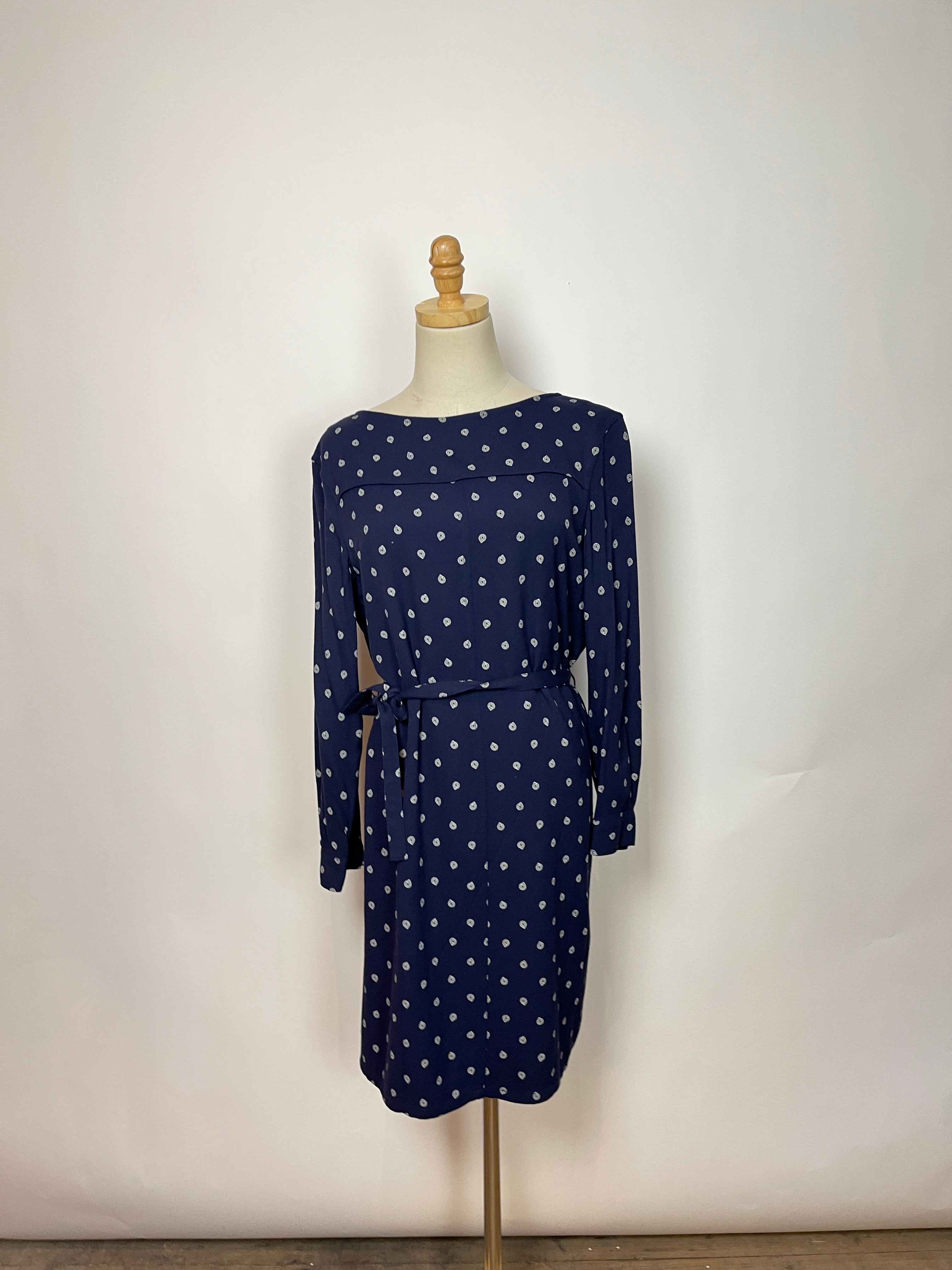 apc blue dress APC Blue Dress Size 40 Womens Large Rue Madame Paris Short Sleeve Shift