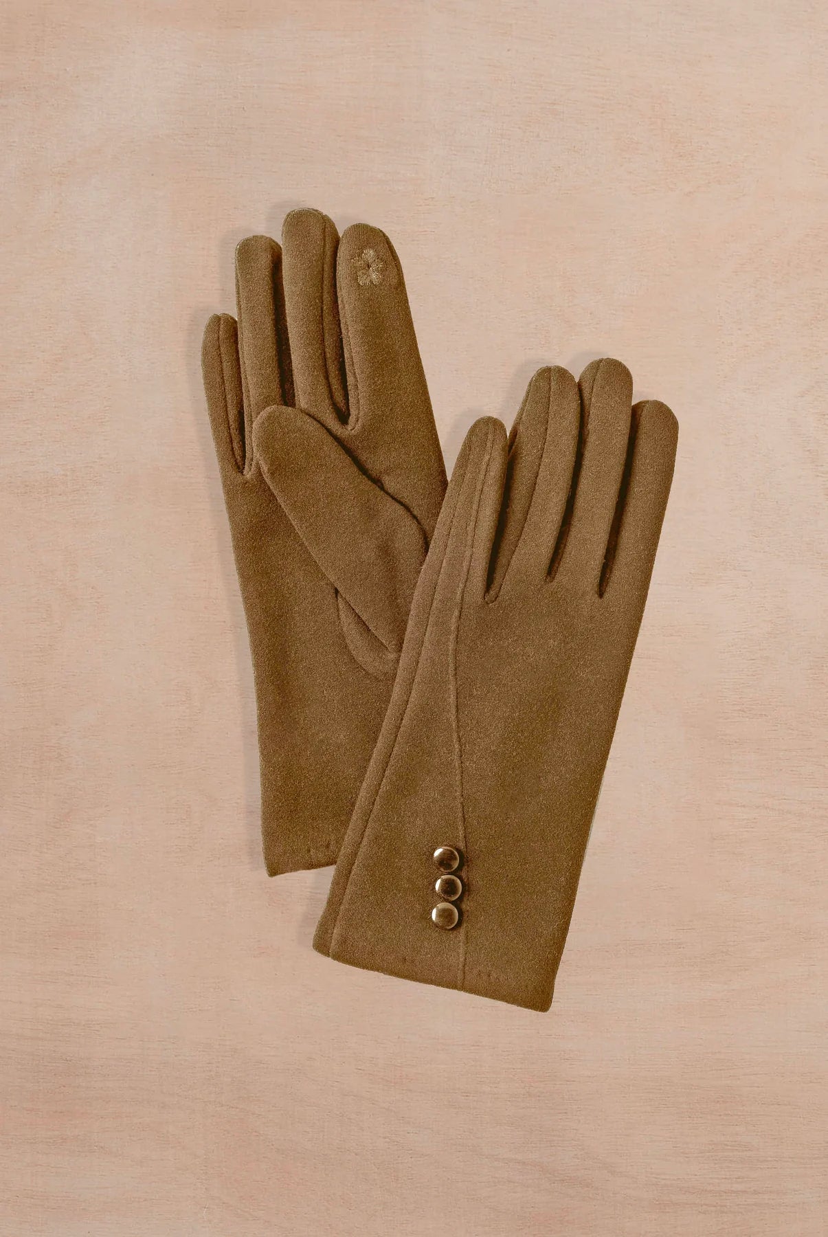 Basic Button Gloves | Tan