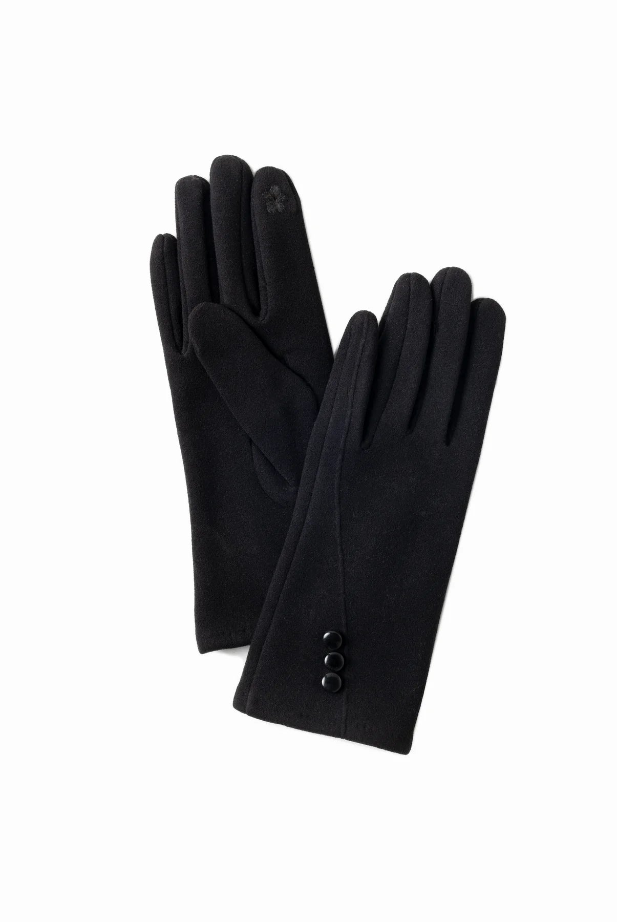 Basic Button Gloves | Black