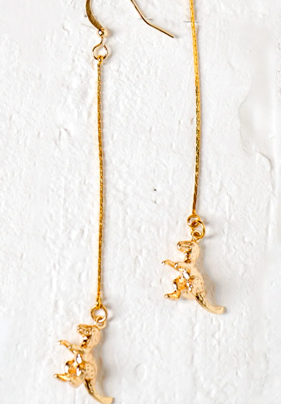 Peter and June - Dino-mite T Rex Earring | Gold
