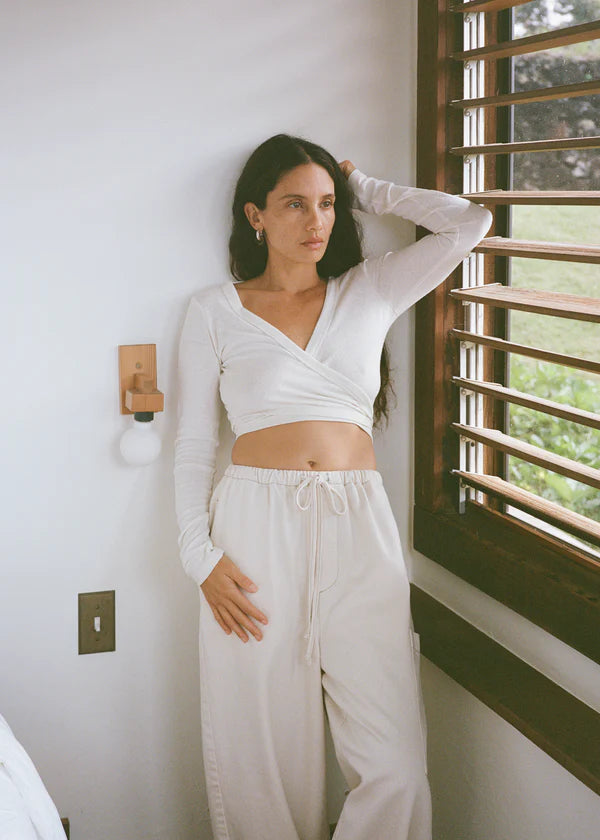 Ozma Silk Wrap Top (S)