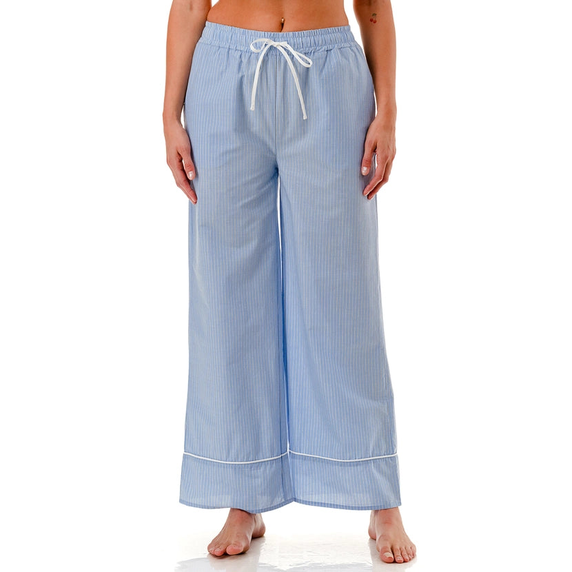 Scalloped Stripe Pant Set | Blue