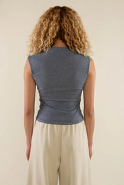 NLT - Andie Mock Neck Tank | Denim Blue