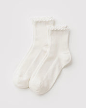 Baggu - Lettuce Edge Sock Set of 2 | White