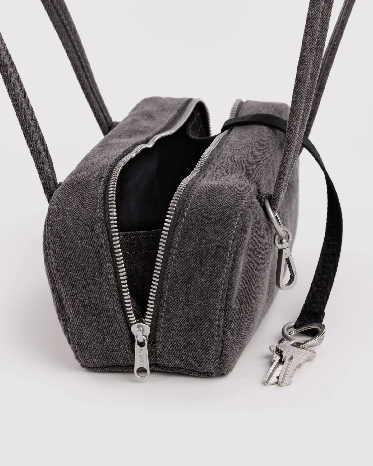 Baggu - Small Denim Bowler Bag | Washed Black Denim