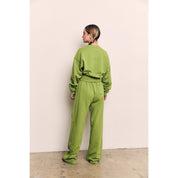 Blank Lab - Organic Cotton Terry Cropped Balloon Sweatshirt | Peridot