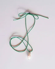Gem & Blue -  Rope Pearl Necklace | Sage Green