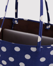 Baggu - Large Nylon Reversible Tote | Navy Polka Dot Mix