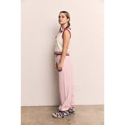 Blank Lab - Collar Contrast Vest | Ivory & Red