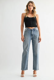 Just Black Denim - V-Waist Straight Leg Denim | Light Denim