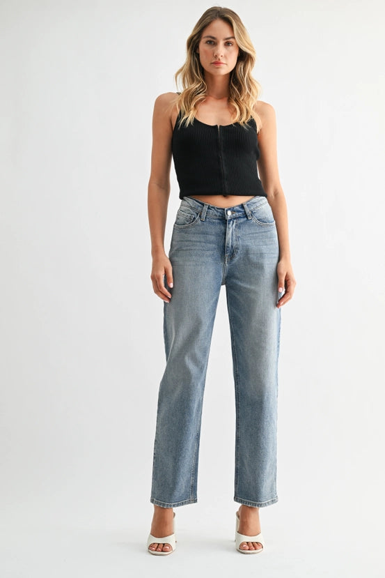 Just Black Denim - V-Waist Straight Leg Denim | Light Denim