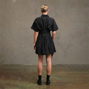 RAISONNEL - Wide Pintuck Shirt Dress | Black