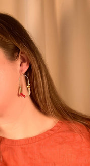 Michelle Starbuck Designs - Hyacinth, Rose, Olive, and Topaz Balance Earrings: Brass