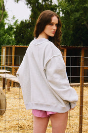 Reversible Mock Neck Sweatshirt | Heather Grey