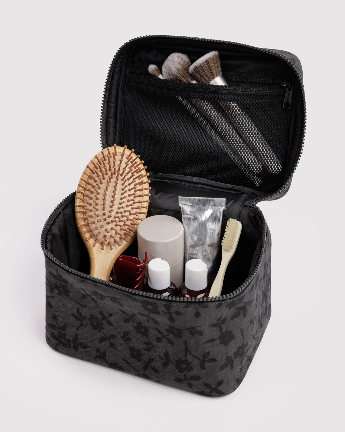 Baggu - Large Cosmetic Case | Charcoal Ditsy Floral