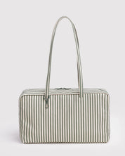 Baggu - Medium Nylon Bowler Bag | Sage Stripe