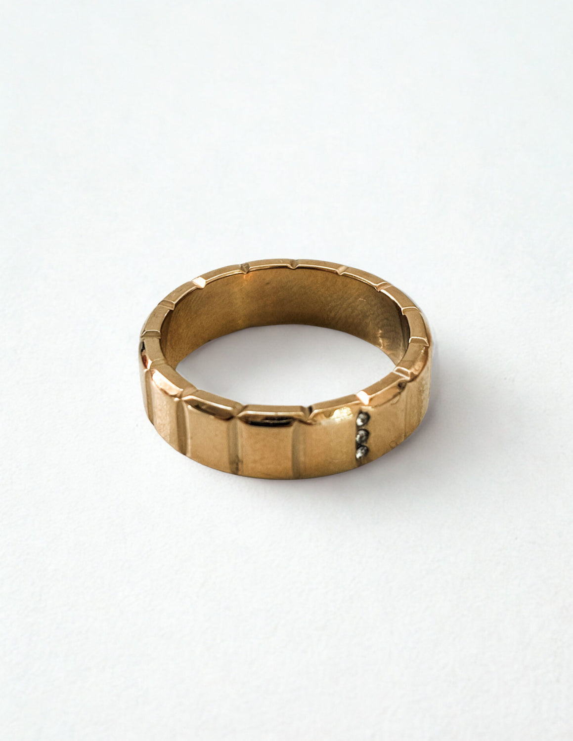 Made Community - Gold Banded CZ Stripe Cigar Ring | Gold