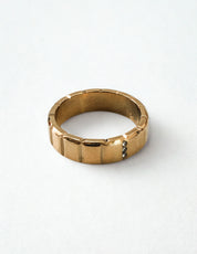 Made Community - Gold Banded CZ Stripe Cigar Ring | Gold