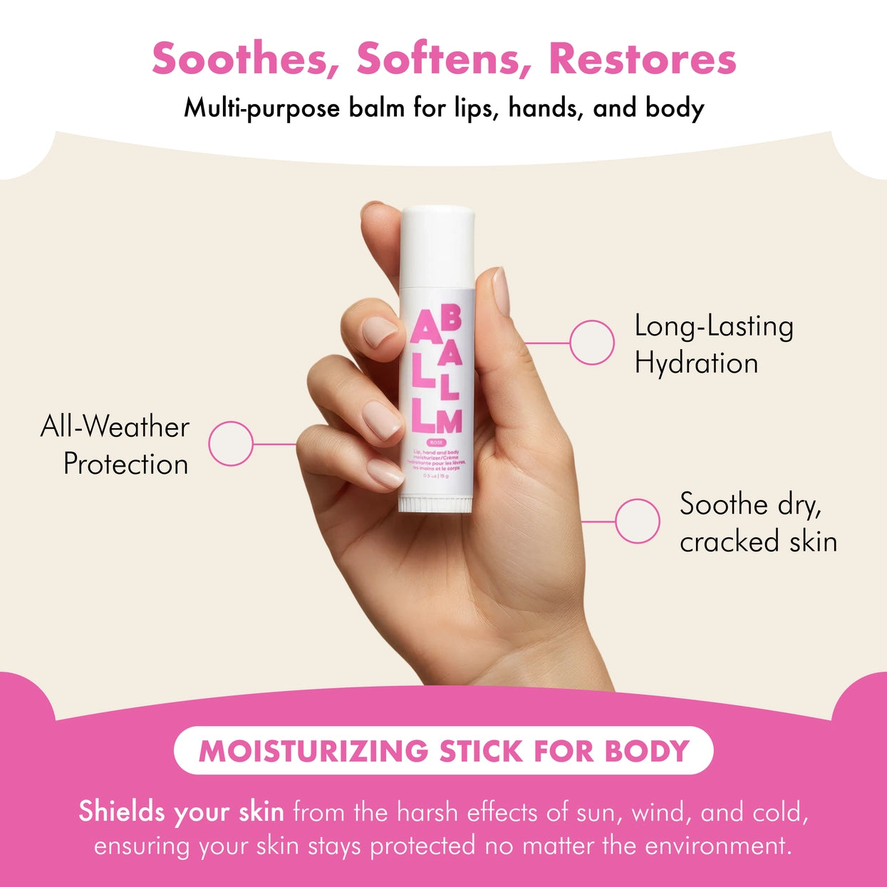 Zizia Botanicals - Giant All Balm Jumbo Stick | Rose