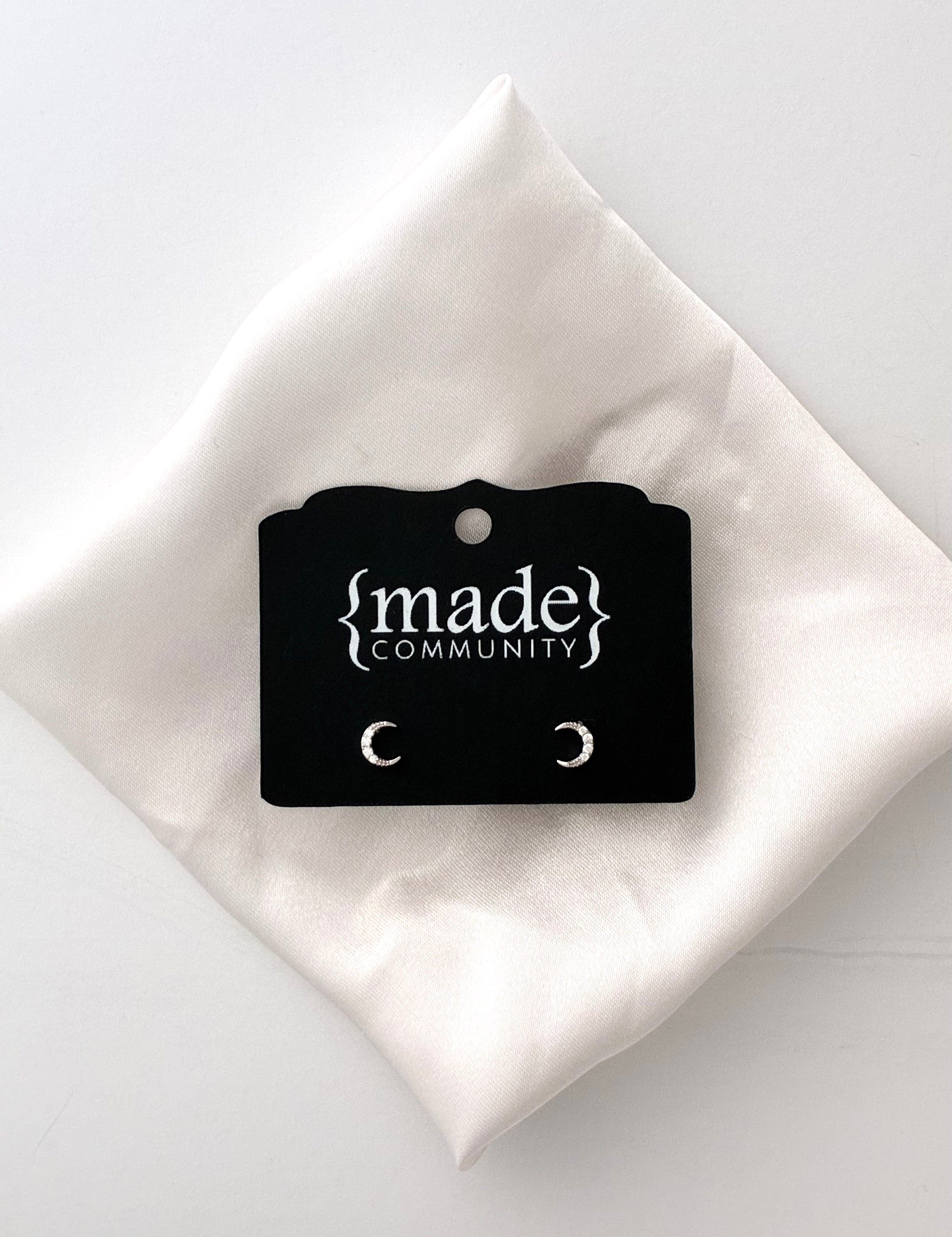 Made Community - CZ Moon Studs