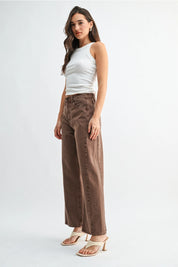 Just Black Denim - HR Twist Seam Barrel Jean | Vintage Brown