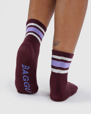 Baggu - Ribbed Sock | Mahogany Stripe