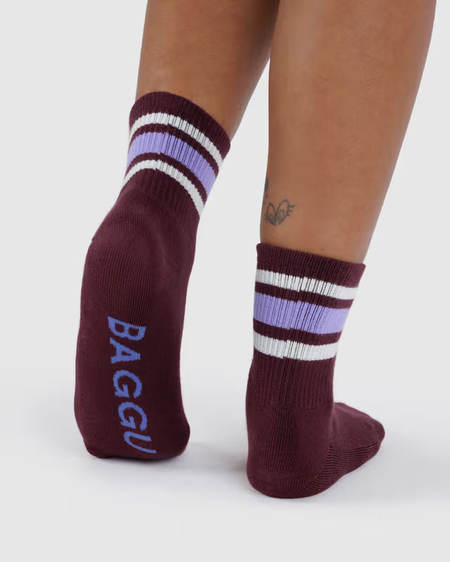 Baggu - Ribbed Sock | Mahogany Stripe