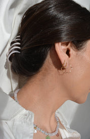 Gem & Blue - Mini Flora Hoops | Silver