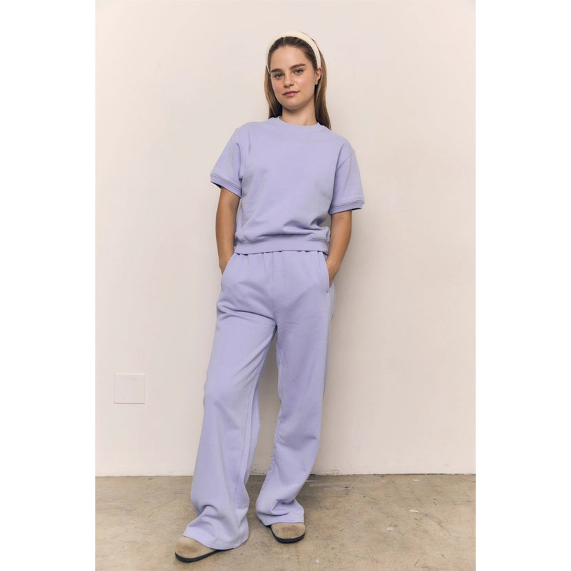 Blank Lab - Organic Cotton Terry Wide Pants | Lavender