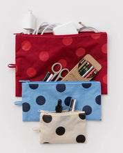 Baggu - Flat Pouch Set | Polka Dot Mix