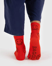 Baggu - Crew Sock | Red Happy