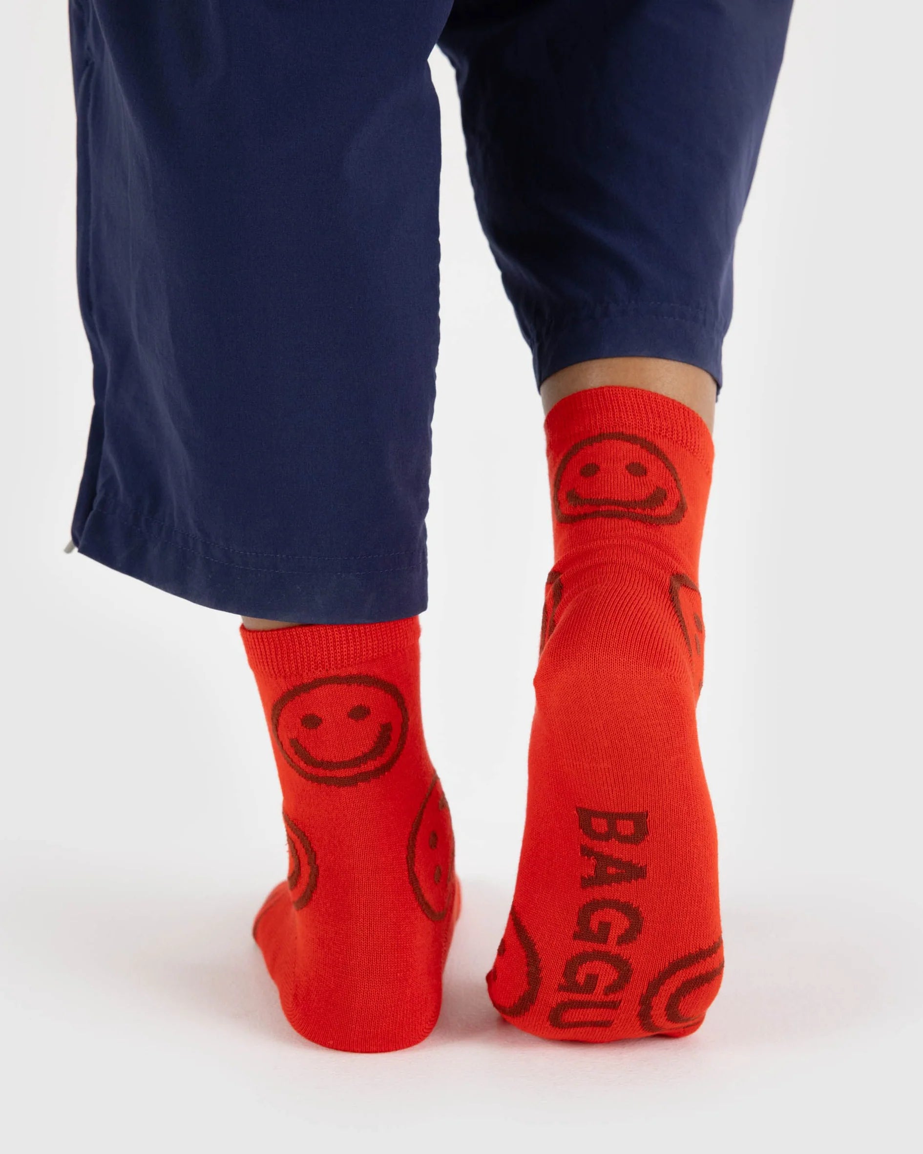 Baggu - Crew Sock | Red Happy