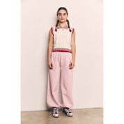 Blank Lab - Collar Contrast Vest | Ivory & Red