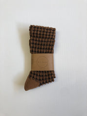 Billy Bamboo - Gingham Waffle Sock | Brown