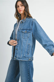 Just Black Denim - Oversized Jacket | Medium Denim