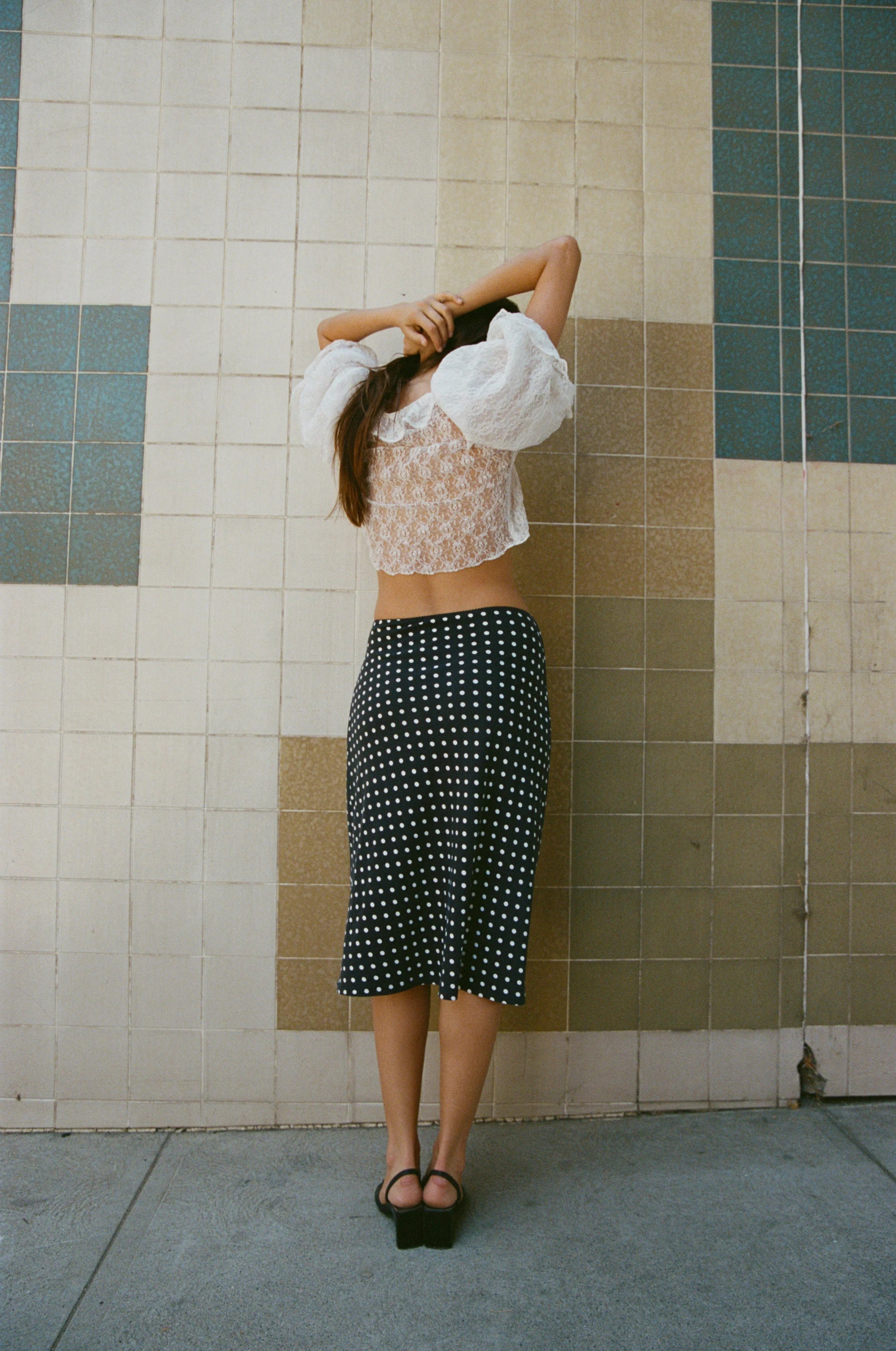 RAT BOI - Bias Midi Tencel Slip Skirt | Domino Dot