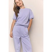 Blank Lab - Organic Cotton Terry Half Sleeve Crewneck | Lavender