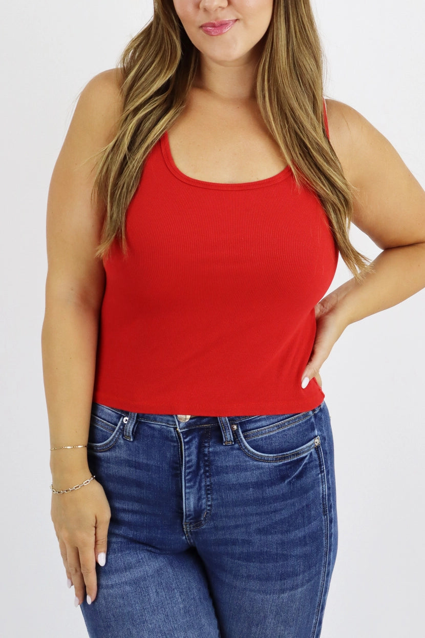 Alexander Jane - The Micro Ribbed Tank | Cherry