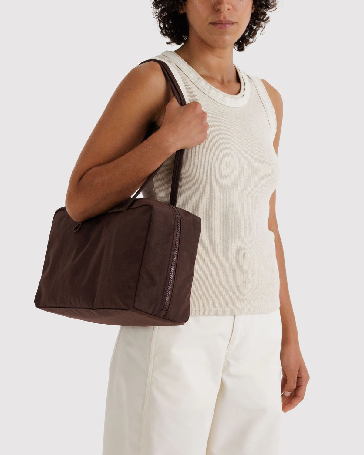 Baggu - Medium Nylon Bowler Bag | Coffee