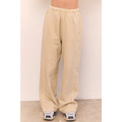 Blank Lab - Cotton Terry Wide Leg Pants | Mocha Mousse